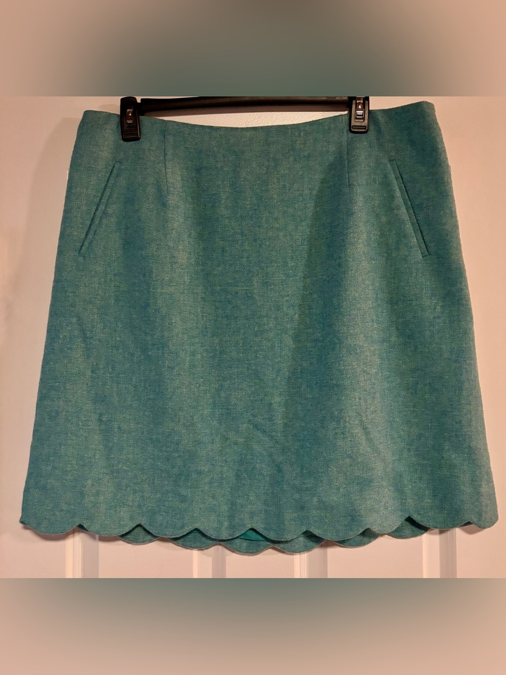 Talbots Wool Teal Scalloped Hem Women's Skirt, size 18W